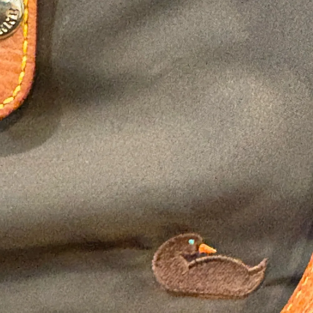 Dooney & Bourke Black Nylon Letter Carrier Crossbody Pink Lining - Picture 2 of 7